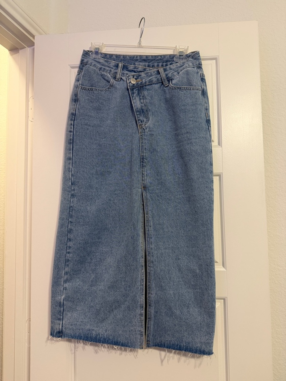 Amazon Women's Straight Leg Denim Skirt in Blue